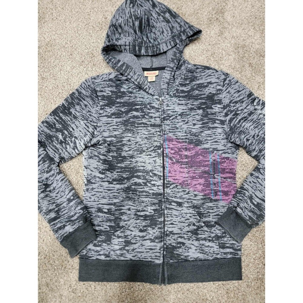 Women' s/ juniors XS Mossimo Gray Black Pink Y2K Punk Style Zip up Hoodie